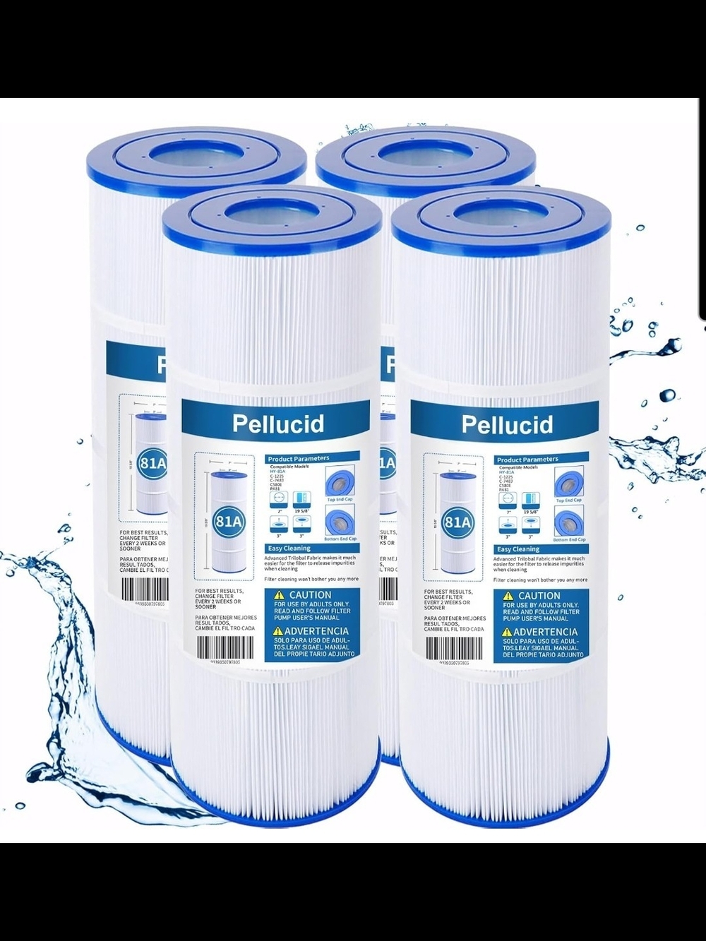 PELLUCID PA81 Pool Filter 4 Pack 81 Sq Ft Hayward C3020 C3025 C3030 C580E